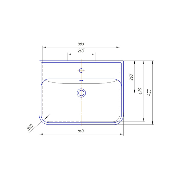 Раковина Bellezza Олимпия 600 4640021061152